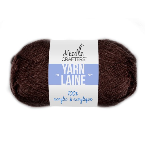 ACRYLIC YARN DARK BROWN, 50 G