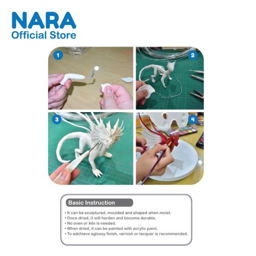 Nara Air-Dry Hard Clay in Printed Foil Bag - White - Modeling Material & Accessories - OFC27706