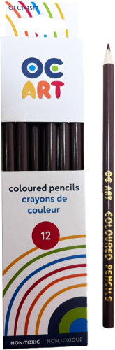 OC ART Coloured Pencils Brown 12/Pack