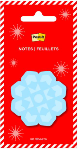 Post-it® Holiday Jingle Notes - Diecut Snowflake - 50 Sheets