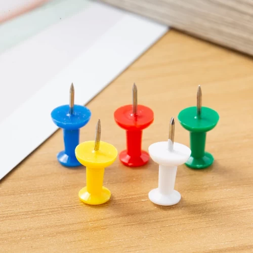 Push Pins - Assorted Colours, 100 Pieces - Push Pins - OFC14185