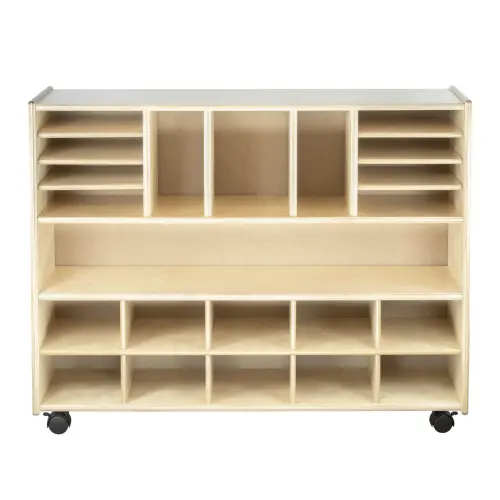 Trojan Assorted Multi-Storage - 38" Height x 48" Width x 15" Depth - Baltic Birch Plywood, Hardboard, Hardwood - 1 Each