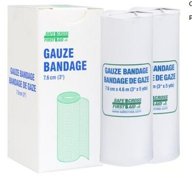 Gauze Bandage Roll, 7.6 cm x 4.6 m, 2/Unit Box