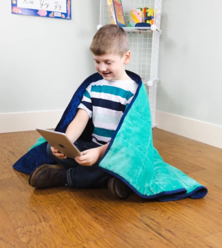 Bouncyband Weighted Sensory Blanket - Blue, 7lbs - Proprioceptive Input-Blankets, Vests - BBABBLPWB7BU