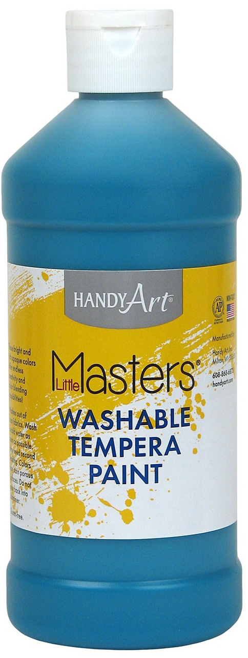 Handy Art Little Masters Washable Tempera Paint - Turquoise - 473ml (16oz) - Tempera Washable Paint - HAN211735