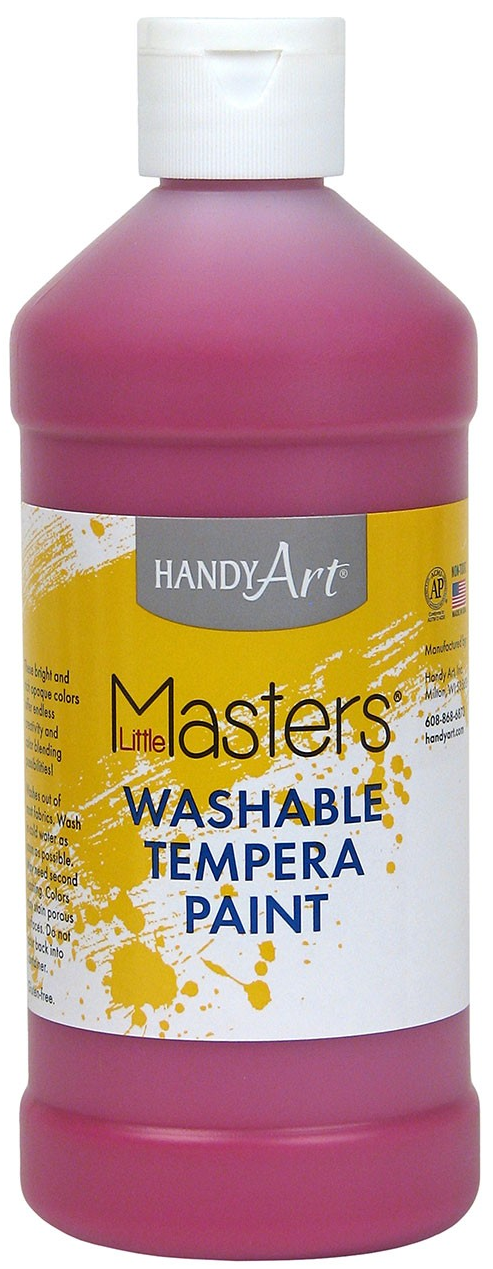 Handy Art Little Masters Washable Tempera Paint - Magenta - 473ml (16oz) - Tempera Washable Paint - HAN211725