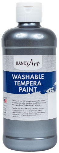 Handy Art Metallic Washable Tempera Paint - Metallic Silver - 473ml (16oz)