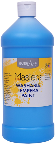 Handy Art Little Masters Washable Tempera Paint - Light Blue - 946ml (32oz) - Tempera Washable Paint - HAN213732