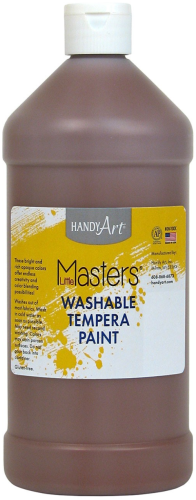 Handy Art Little Masters Washable Tempera Paint - Brown - 946ml (32oz) - Tempera Washable Paint - HAN213750