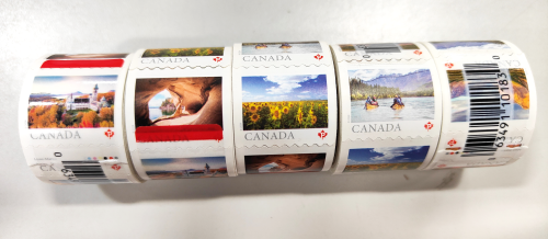OFFICIAL DOMESTIC CANADA POST STAMPS 100/ROLL