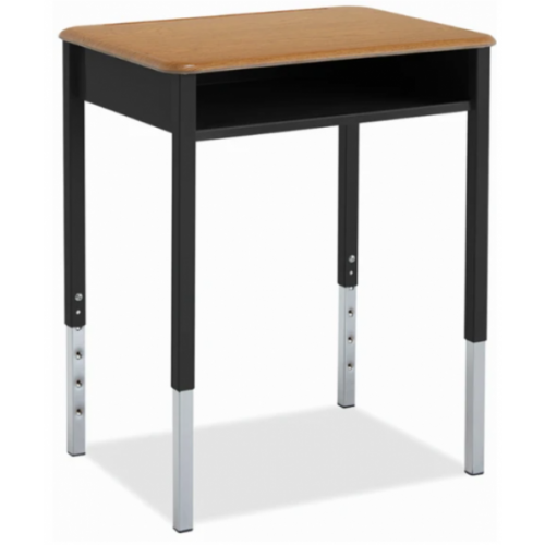 ALUM  Student Desk Hard Plastic Top  -  - ALUDSQ1824OAKBLK