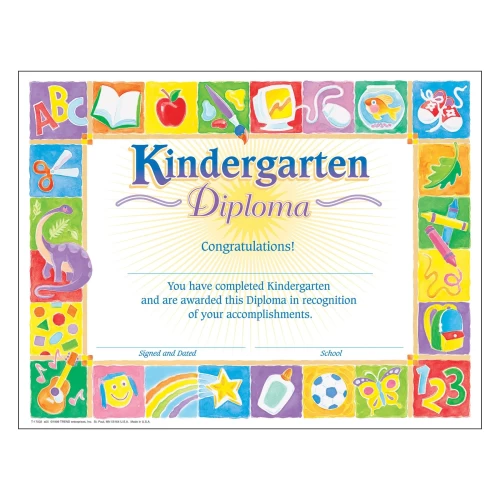 Classic Kindergarten Diploma - Awards Certificates Diplomas & Crowns - TEPT17002