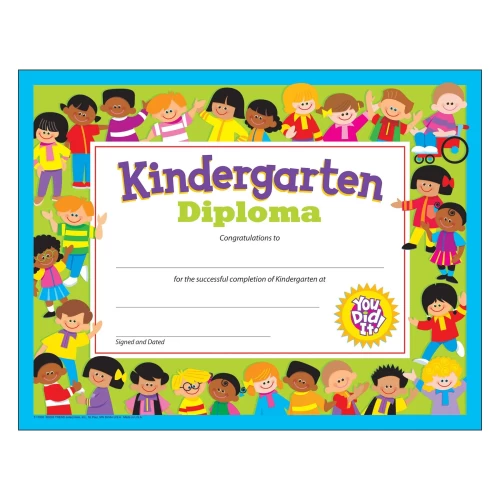 Kindergarten Diploma - Awards Certificates Diplomas & Crowns - TEPT17005