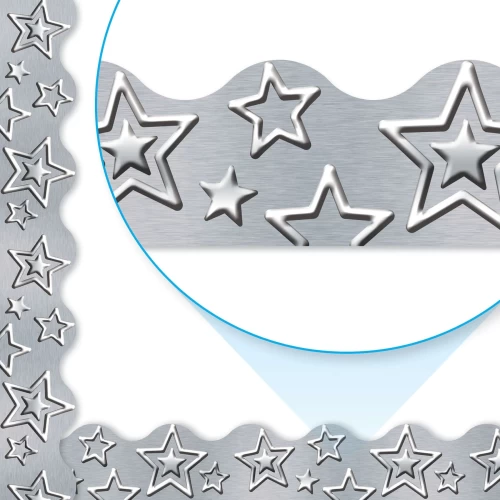 Terrific Trimmers - Metal Silver Stars - Borders & Trimmers - TEPT92682