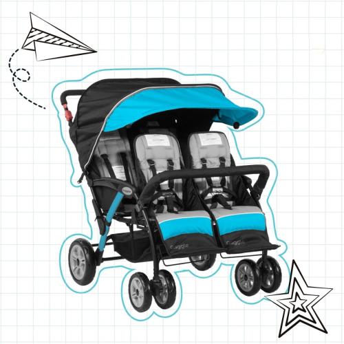 Gaggle® Compass Quad 4-Passenger Stroller - Teal