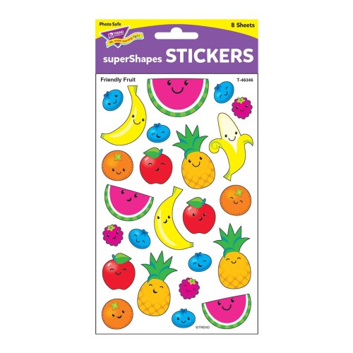 Friendly Fruit superShapes Stickers, Large - 192 / Pack