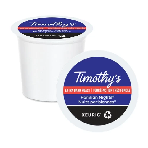 Timothy's Parisian Nights Coffee K-Cups - 24 / Box - Single Serve Pods - KEU7401925