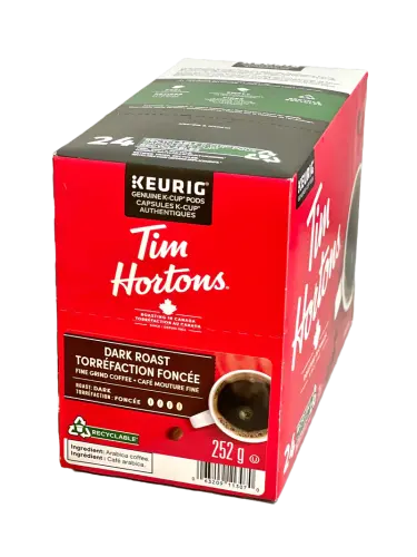 Tim Horton's Dark Roast Coffee K-Cups - 24 / Box - Single Serve Pods - TIM6101307