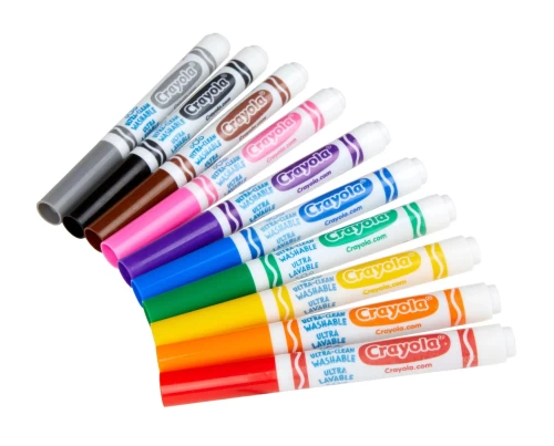 Crayola Ultra-Clean Washable Broad Line Markers - 10 Classic Colours - Art Markers - CYO587810