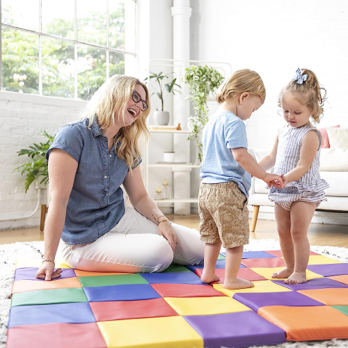 Softzone Patchwork Toddler Activity Mat - Primary Colours - Cots & Mats - ELR031