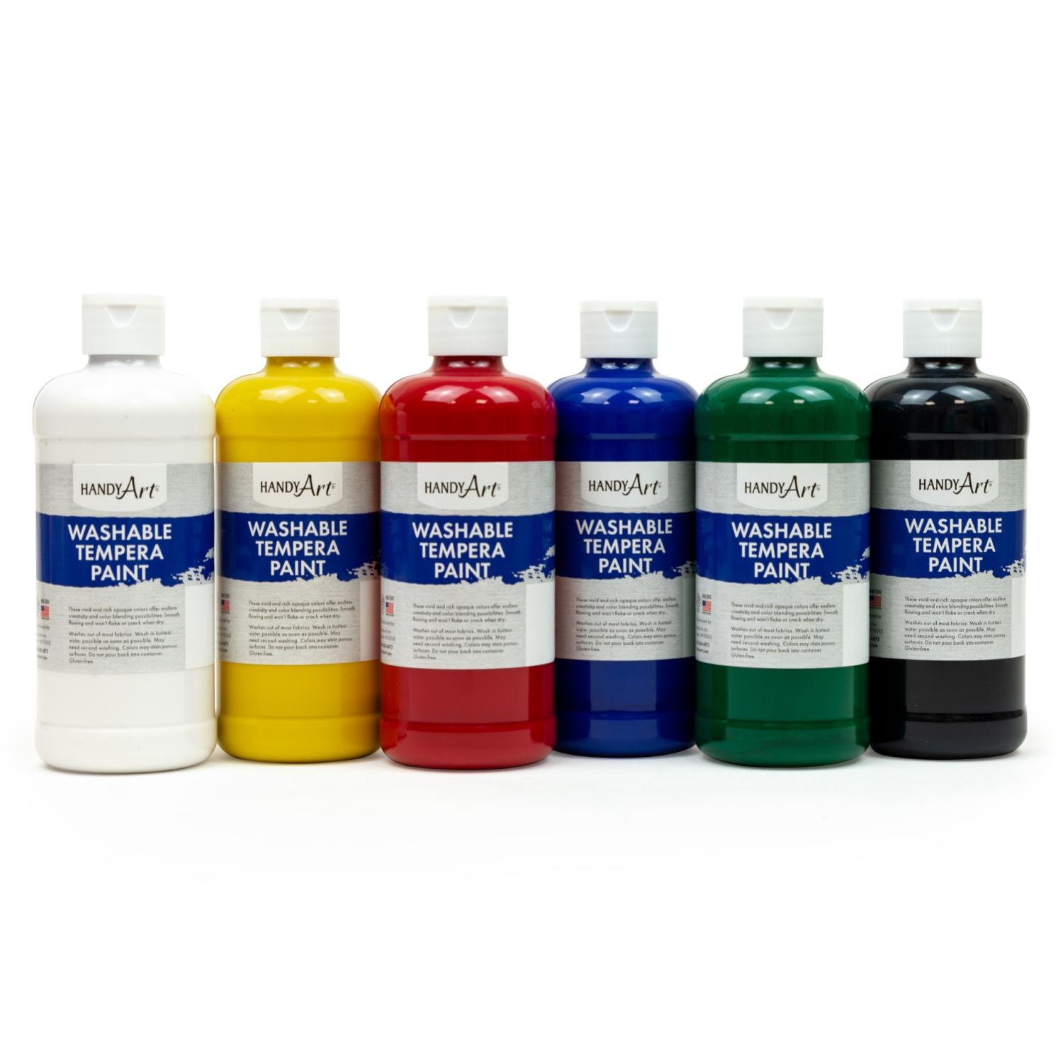 Handy Art Washable Tempera Paint Set of 6 - 473 mL