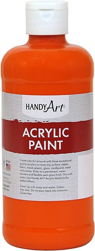 Handy Art Student Acrylic Paint - Chrome Orange - 473 mL
