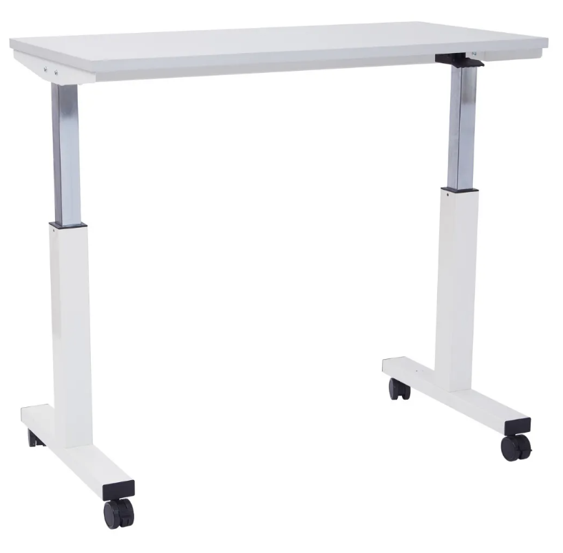 Adjustable Service Table Pneumatic Height Adjustable Table with Locking Black Casters. - OSP ...