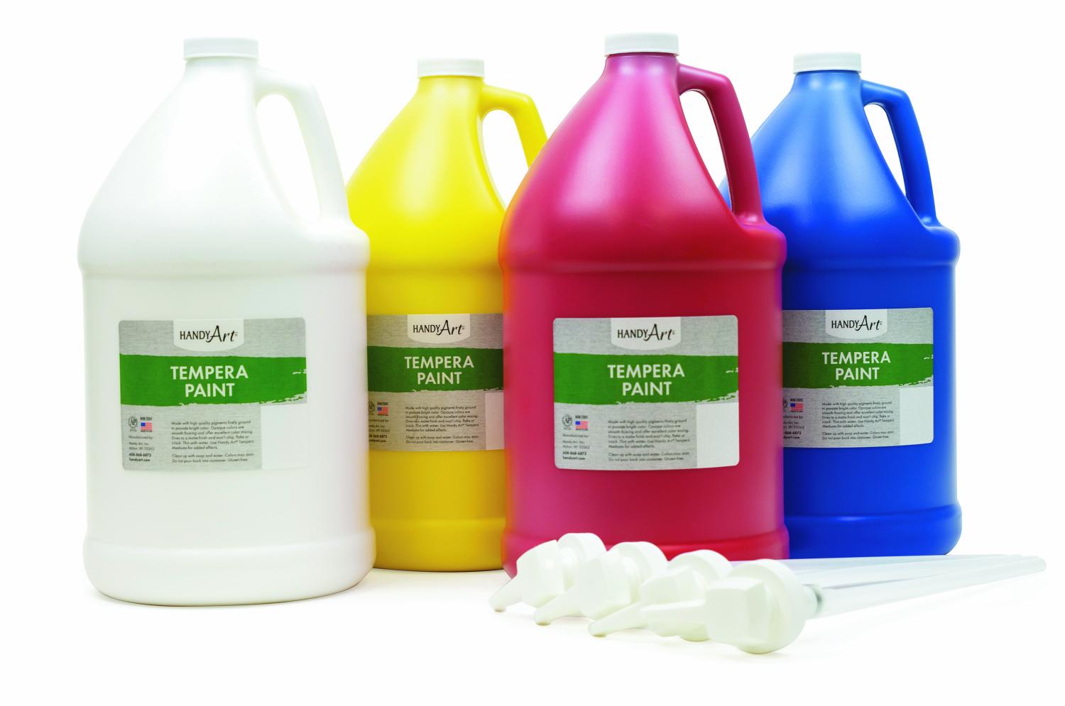 Handy Art Tempera 4 Primary Colors Gallon Set With Pumps