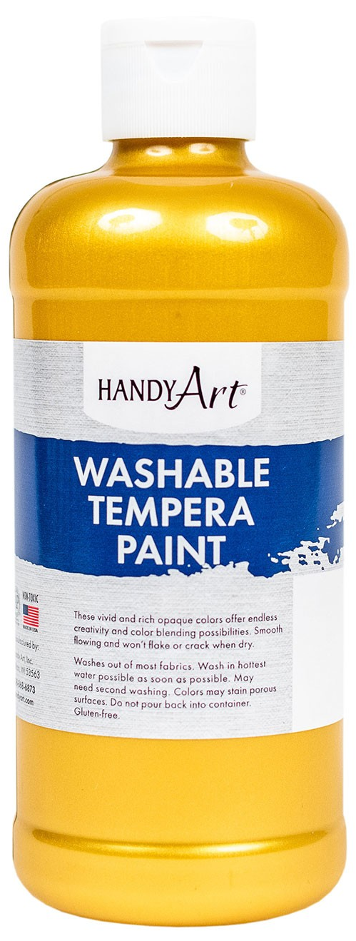Handy Art Metallic Washable Tempera Paint - Metallic Gold - 473ml (16oz)