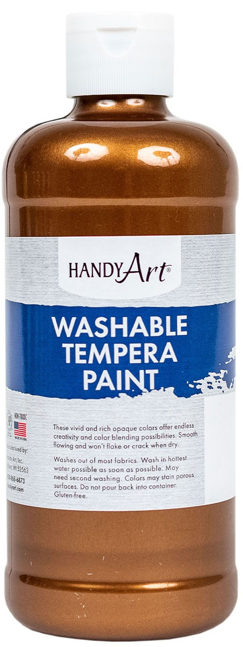 Handy Art Metallic Washable Tempera Paint - Metallic Bronze - 473ml (16oz)