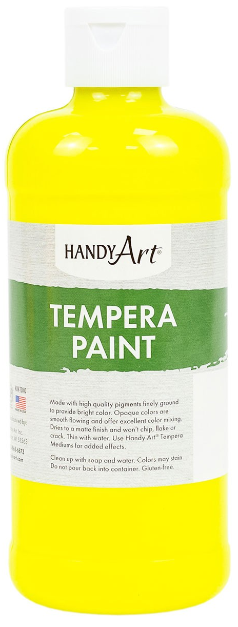 Handy Art Fluorescent Tempera Paint - Fluorescent Yellow - 473ml (16oz)