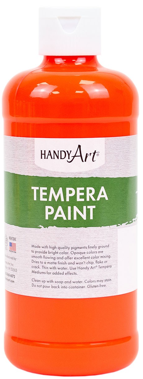 Handy Art Fluorescent Tempera Paint - Fluorescent Red - 473ml (16oz)
