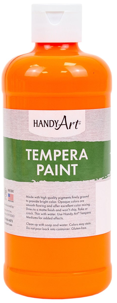 Handy Art Fluorescent Tempera Paint - Fluorescent Orange - 473ml (16oz)
