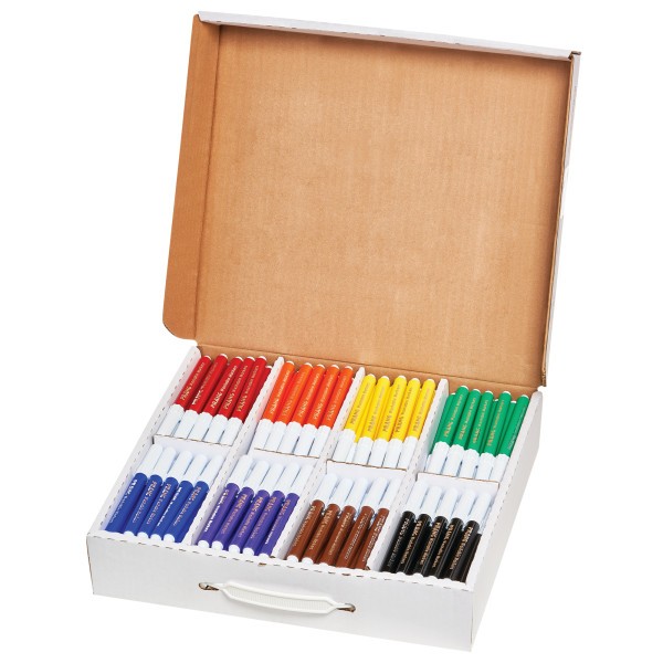 Prang Washable Art Marker Master Pack - Bullet Tip - 200 Markers Per Box - 8 Classic Colours
