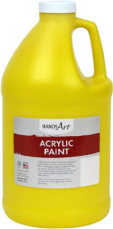 Handy Art Student Acrylic Paint - Primary Yellow - 64 oz