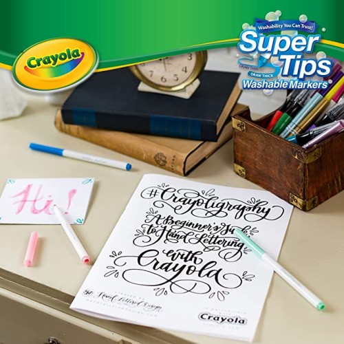 Crayola Super Tips Washable Markers - 20 Assorted Colours - Art Markers - CYO568106