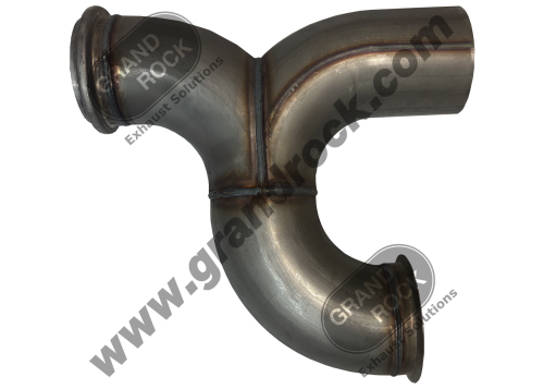 5" Y-PIPE W/FLANGE & FLARE; 409 BARE SS.