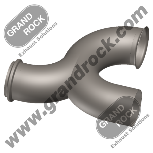 5" Y-PIPE W/FLANGE & FLARE; 409 BARE SS.