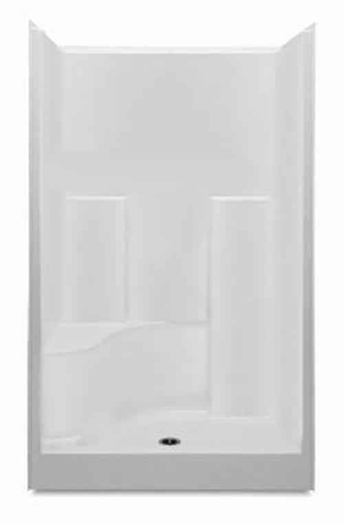 48" x 36" ACRYLIC SHOWER - CENTER DRAIN LEFT  SEAT WHITE