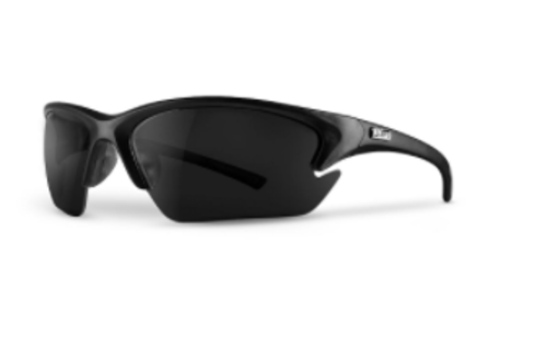 QUEST SAFETY GLASSES, SMOKE LENS, BLACK FRAME