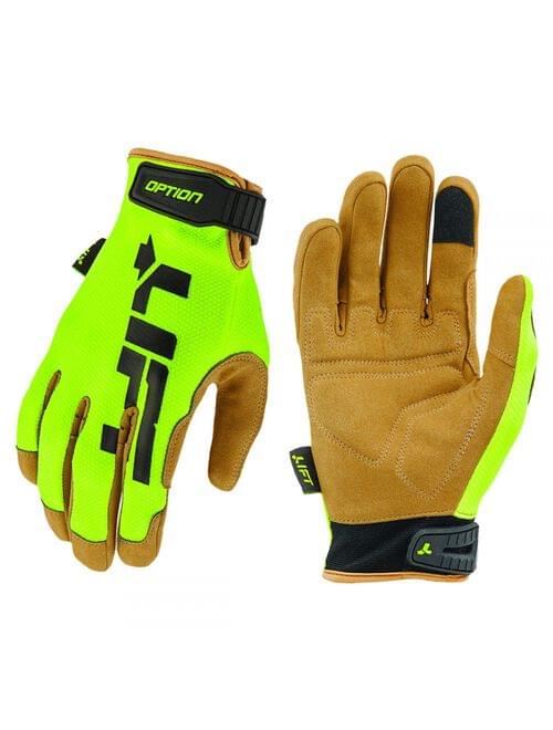 OPTION GLOVE HI-VIZ LIME GLOVES LARGE