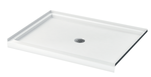 48" x 34" ICON ACRYLIC SHOWER PANS CENTER DRAIN WITH  ArmorCore SLIP RESISTANT TEXTURED BOTTOM - WHITE