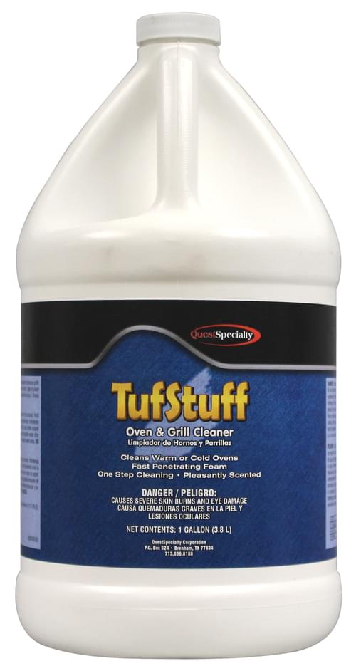 QuestSpecialty, TUFSTUFF, Oven & Grill Cleaner, Extra Thick, Caustic-Based, 1 gal, Ready-to-Use, Sweet Citrus Fragrance, Yellow, Liquid, 2830