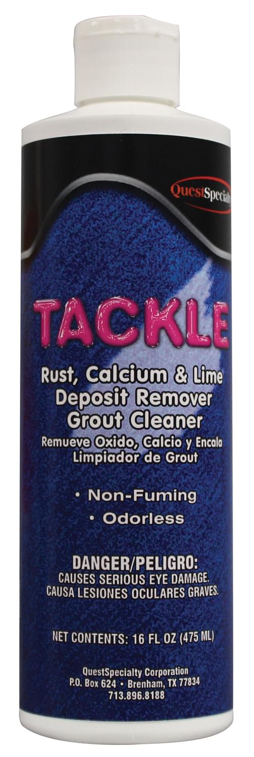 QuestSpecialty, TACKLE, Grout Cleaner, Rust, Calcium & Lime Deposit Remover, 16 oz, Ready-to-Use, Neutral Odor, Yellow, Liquid, 3010