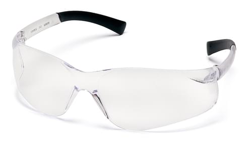 Pyramex Safety Products, ZTEK Clear Safety Glasses, Wrap Around Lens,  Rubber Temples, S2510S