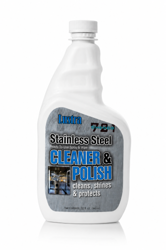 Chemco721, Lustra Stainless Steel Cleaner & Polish, 32 oz, RTU, Liquid, Cleans, Shines, Protects, Biodegradable, No Oily Residue, Acid Free, User Safe (6/cs)