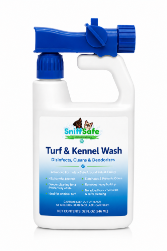 SniffSafe Turf & Kennel Wash – Heavy-Duty Pet Area Cleaner & Odor Neutralizer (32 oz Hose-End Sprayer) citrus scent