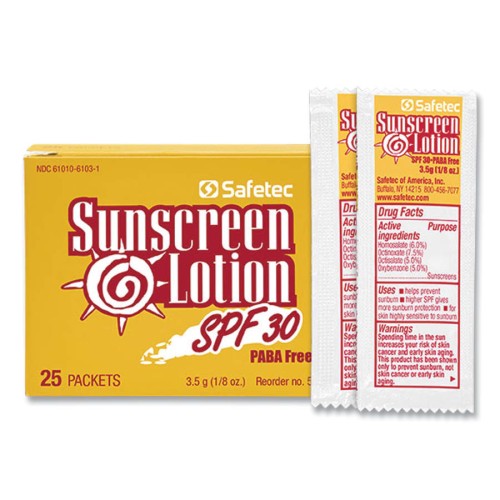 Sunscreen Packets, (25) 3.5g Packets per Box/24 Boxes per Case, SPF 30+