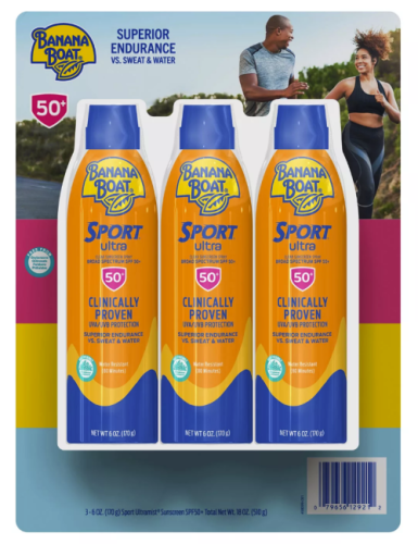 Banana Boat Sport Ultra Sunscreen Spray SPF 50+ (6 oz., 3 pk.)