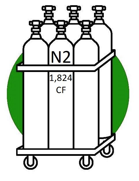 UHP NITROGEN 6 CYLINDER BANK 1,824CF